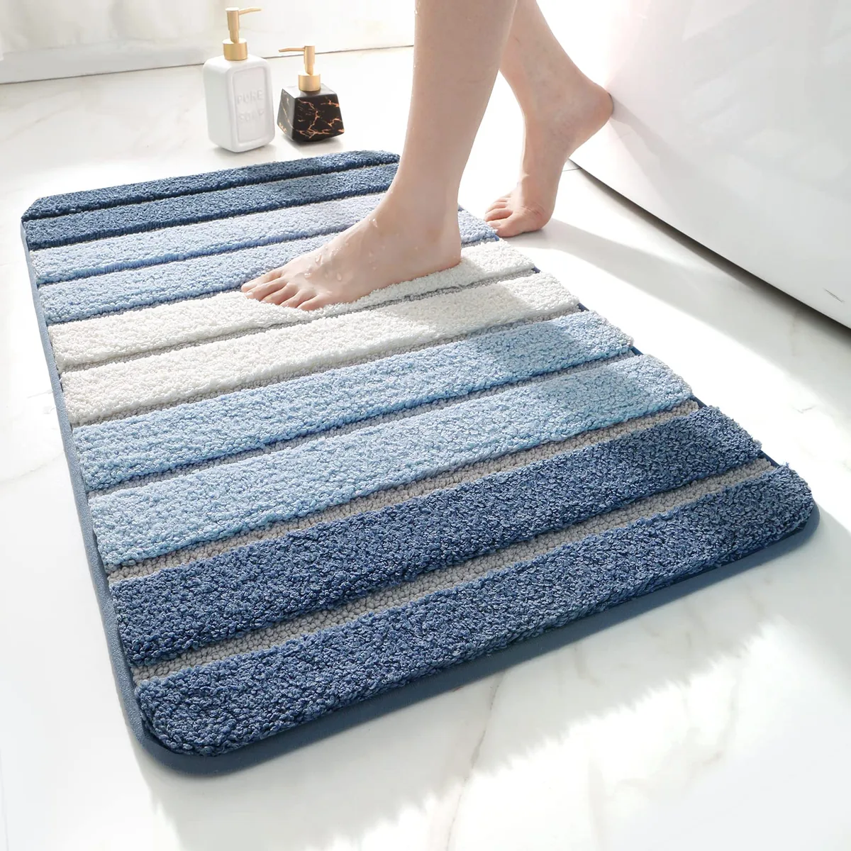 DEXI Alfombra de baño absorbente con reverso antideslizante, 50×80 cm