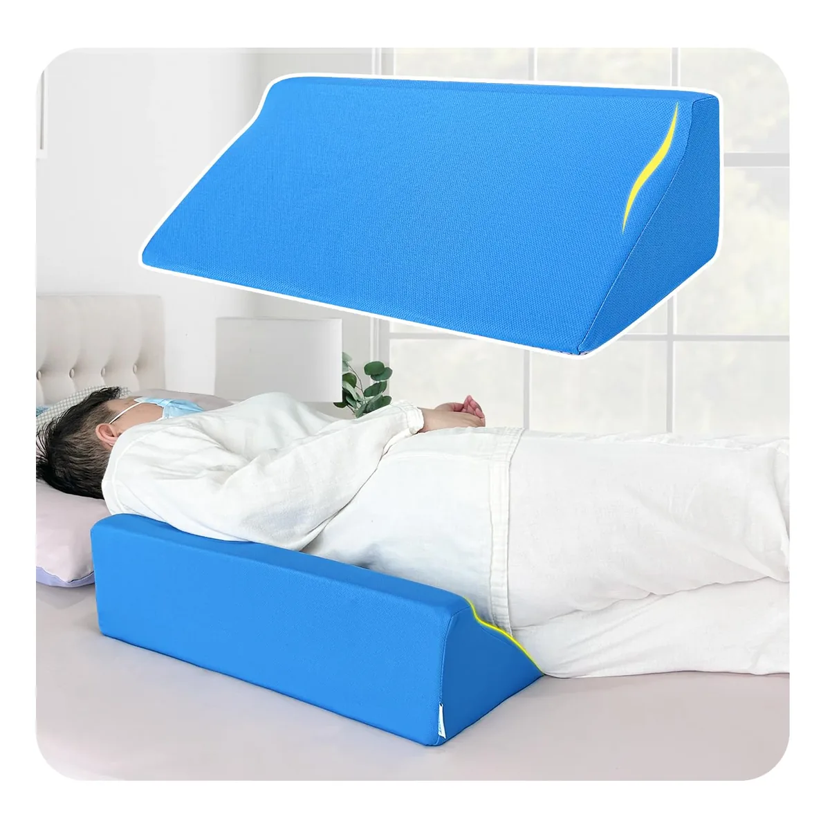 NEPPT Cuña de almohada inclinada de espuma para adultos, apoyo de posicionamiento corporal
