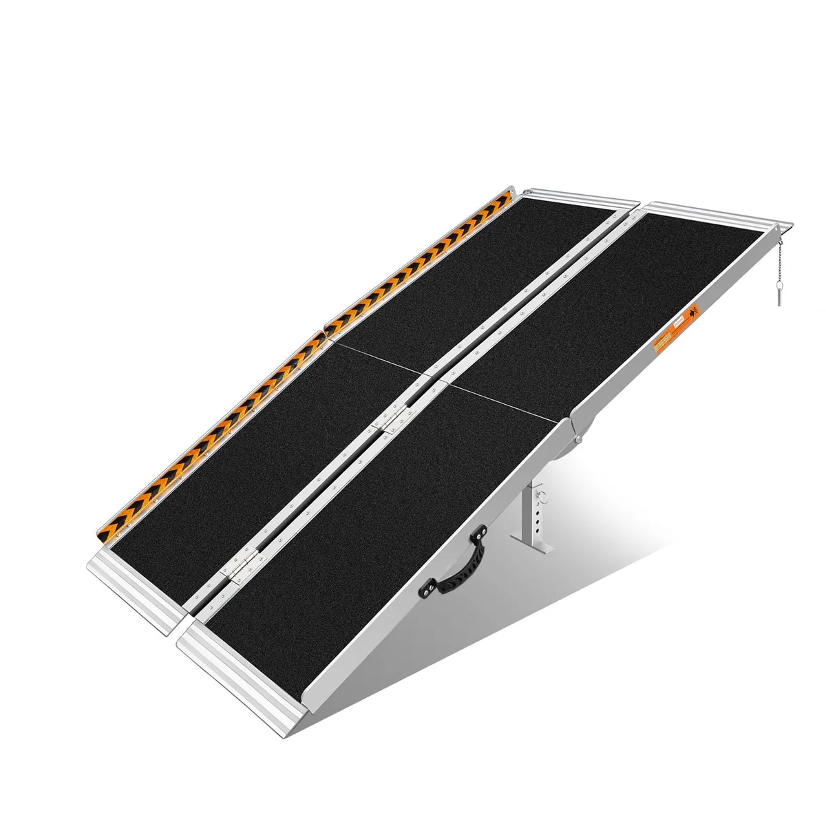 FACHNUO Rampa para silla de ruedas plegable de aluminio, 152 cm extra ancha con patas de apoyo