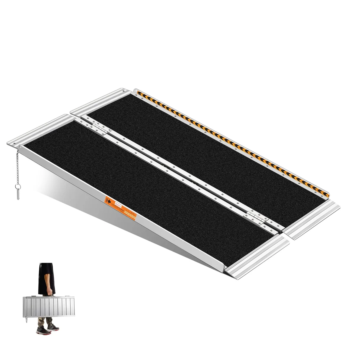 gardhom Rampa para silla de ruedas plegable de aluminio, 122 × 74 cm