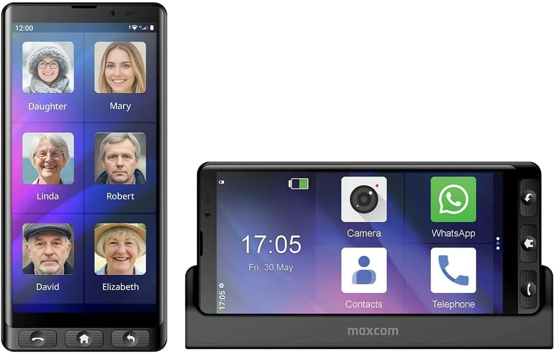 MAXCOM MS601 Smartphone para mayores con WhatsApp, iconos grandes y botón SOS